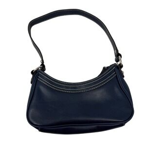 First Issue Liz Claiborne Shoulder Bag Womens Small Navy Blue Excellent Baguette